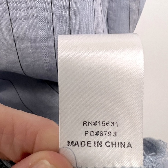 Grade & Gather Slate Blue Pinstripe Halter Neck Side Cutouts Chic Maxi Dress - Picture 11 of 11